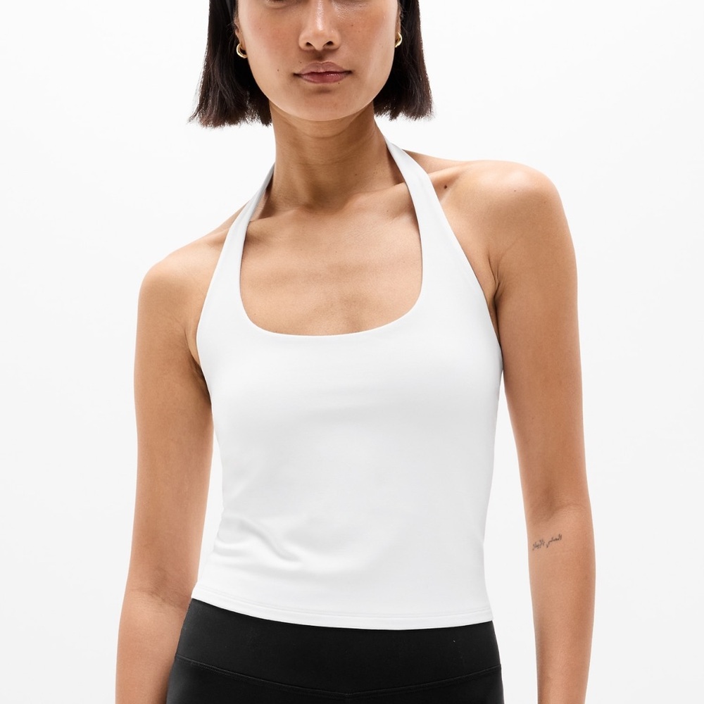 Athleta White Halter Tank Top